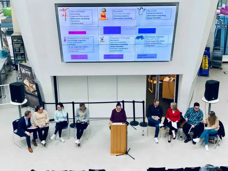 Adaptive Teaching Presentation 1 An image of 8 teachers learning about adaptive teaching with the characters of Winnie the Pooh in the background emphasising the different traits of the pupils we teach.